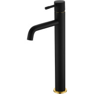 Смеситель для раковины Boheme Uno 462-BG Черный матовый Золото