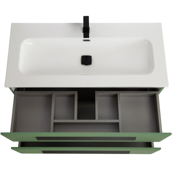 Тумба под раковину Cezares Eco-Cer-N 100 ECO-CER-N-1000-2C-SO-PS-P подвесная Фисташковый Софт без ручек