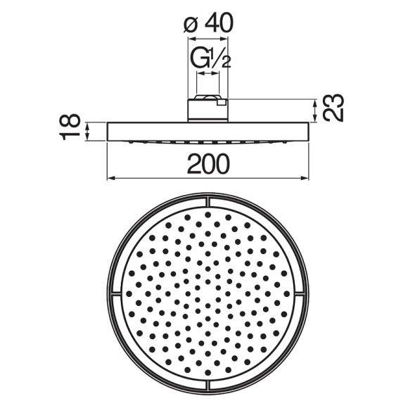 Верхний душ Nobili AD139/10CBM Черный матовый