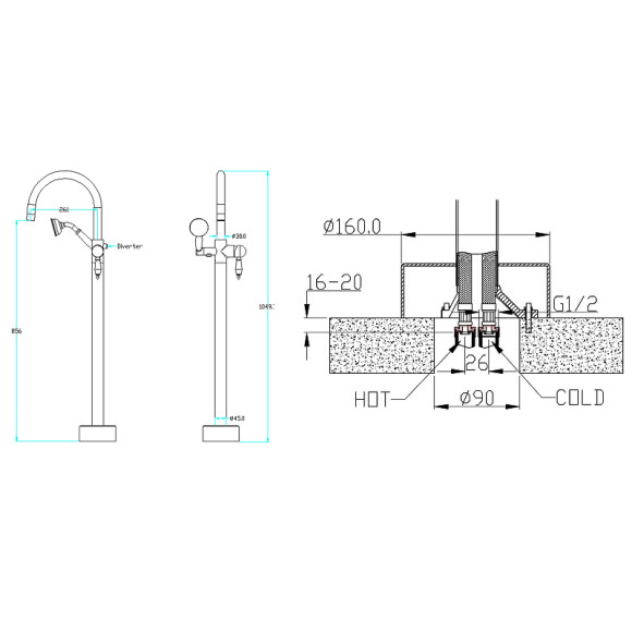 Смеситель для ванны Boheme Imperiale 289 Золото Смеситель для ванны Boheme Imperiale 289 Золото
