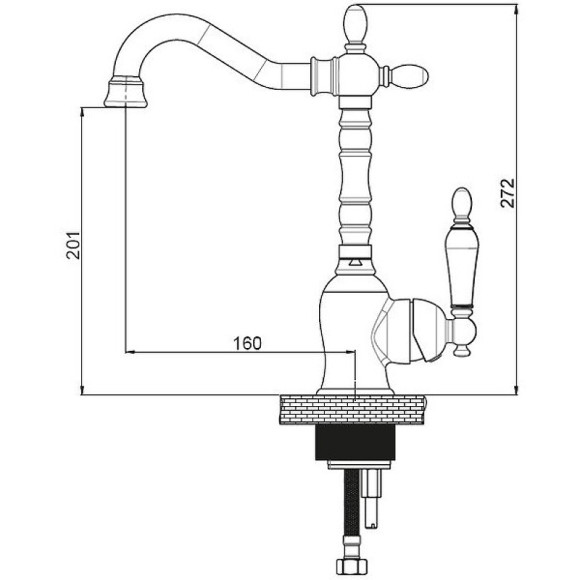 Смеситель для раковины GPD Retro Colored MTL180-A Золото