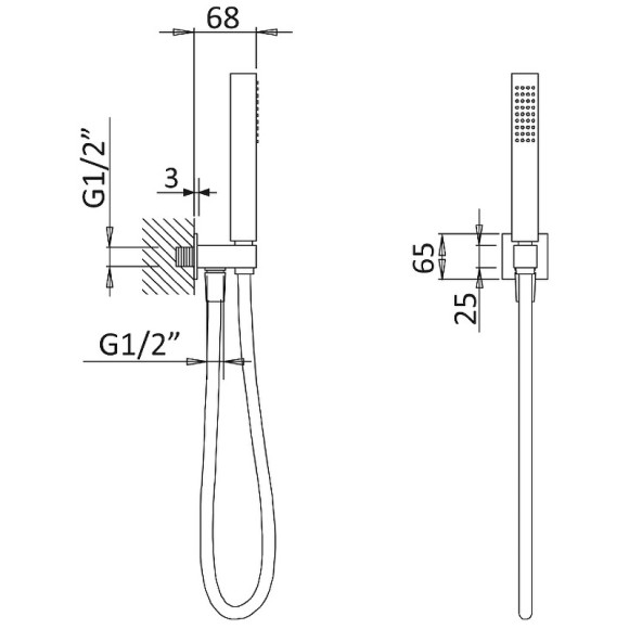 Душевой гарнитур Cezares Porta PORTA-DEFM-BIO Белый матовый