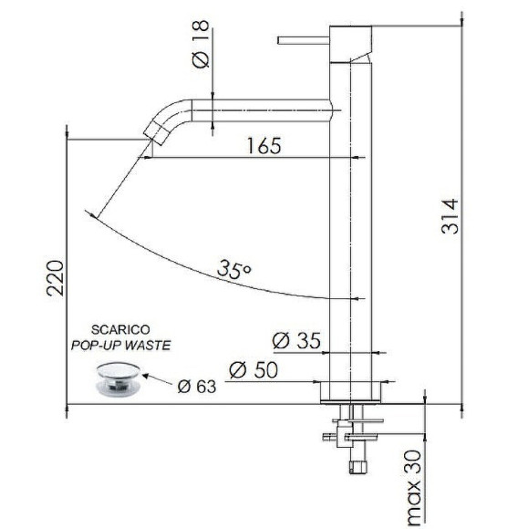 Смеситель для раковины Remer X-Style X10LXLRL Медь глянцевая Смеситель для раковины Remer X-Style X10LXLRL Медь глянцевая