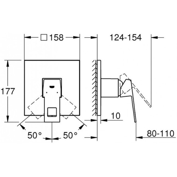 Смеситель для душа Grohe Eurocube 24061000 Хром Смеситель для душа Grohe Eurocube 24061000 Хром