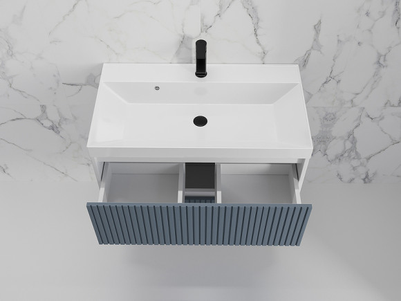 Тумба под раковину Style Line Стокгольм 80 ЛС-00002314 подвесная Графит софт