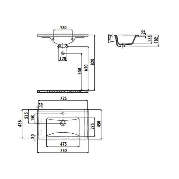 Раковина Creavit Su 75 SU075-00CB00E-0000 Белая Раковина Creavit Su 75 SU075-00CB00E-0000 Белая