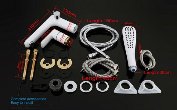 Смеситель на борт ванны Gappo G48 G1148 Белый Хром