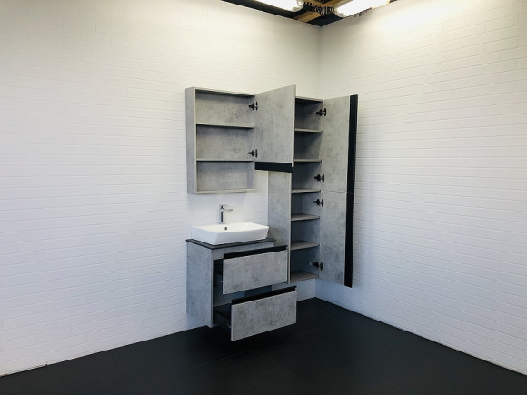 Шкаф пенал Comforty Эдинбург 40 00004147998 подвесной Бетон светлый Шкаф пенал Comforty Эдинбург 40 00004147998 подвесной Бетон светлый