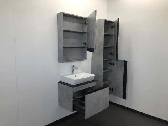 Шкаф пенал Comforty Эдинбург 40 00004147998 подвесной Бетон светлый Шкаф пенал Comforty Эдинбург 40 00004147998 подвесной Бетон светлый