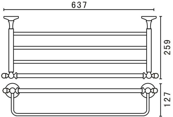 Полка для полотенец Art&Max Antic Crystal AM-E-2622SJ-Do Золото Полка для полотенец Art&Max Antic Crystal AM-E-2622SJ-Do Золото