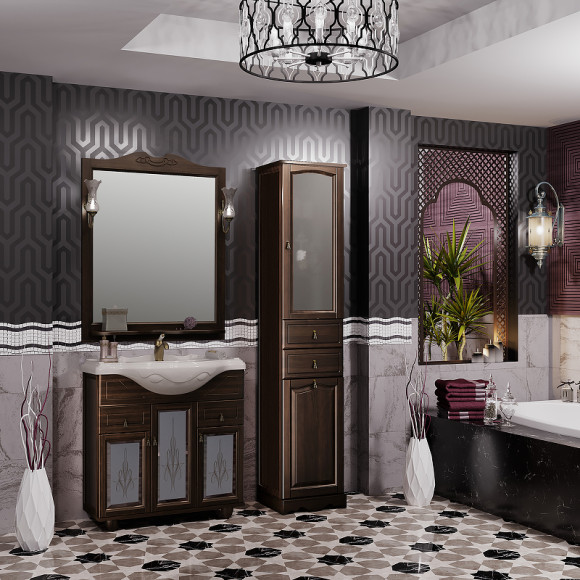 Тумба под раковину Opadiris Тибет 85 00-00002852 со стеклом Орех антикварный Тумба под раковину Opadiris Тибет 85 00-00002852 со стеклом Орех антикварный