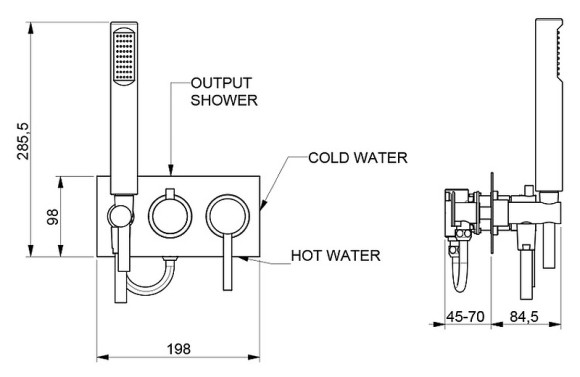 Смеситель для душа Webert Elio EL860512345 Никель