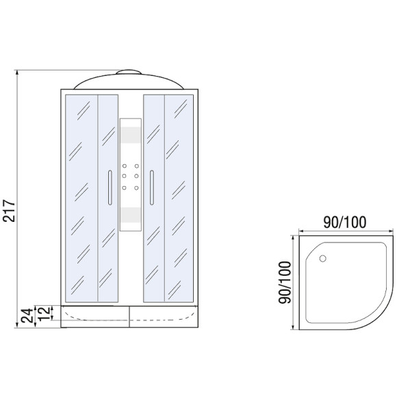Душевая кабина River Temza 90x90 ТН 10000001290 с поддоном Душевая кабина River Temza 90x90 ТН 10000001290 с поддоном