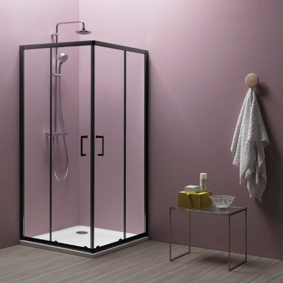 Душевой уголок Kolpa San Eco Quat TKK 80x80 515230 профиль Черный стекло прозрачное Душевой уголок Kolpa San Eco Quat TKK 80x80 515230 профиль Черный стекло прозрачное