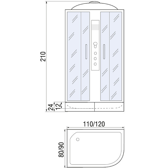 Душевая кабина River Dunay 110x80 MT L 10000001093 с поддоном Душевая кабина River Dunay 110x80 MT L 10000001093 с поддоном