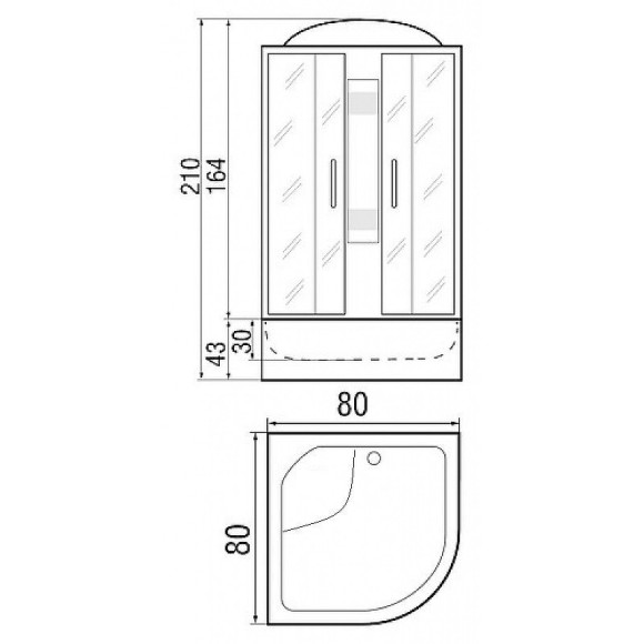 Душевая кабина River Dunay 80x80 МТ 10000003138 с поддоном