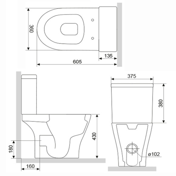 Унитаз компакт Damixa Sirius DX86C8600SC с бачком и сиденьем Микролифт