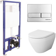 Комплект унитаза AM.PM Spirit FlashClean C701700WH+C707857WH с инсталляцией Berges Novum L3 040213 с сиденьем Микролифт и клавишей смыва Хром Комплект унитаза AM.PM Spirit FlashClean C701700WH+C707857WH с инсталляцией Berges Novum L3 040213 с сиденьем Микролифт и клавишей смыва Хром