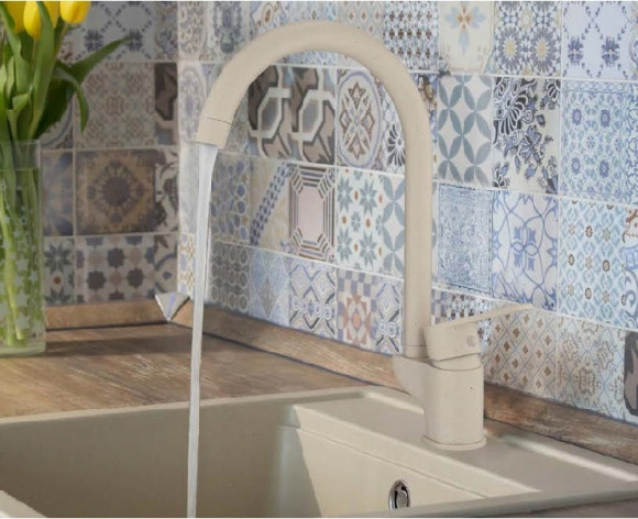 Смеситель для кухни GPD Atros MTE65-KG Кремовый