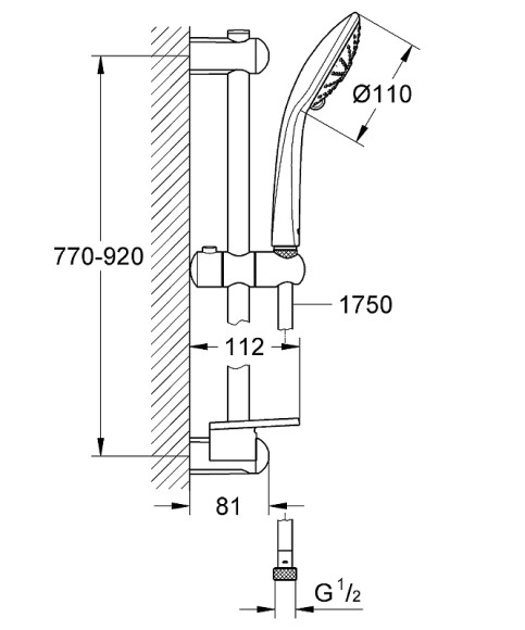 Душевой гарнитур Grohe Euphoria 27226001 Хром