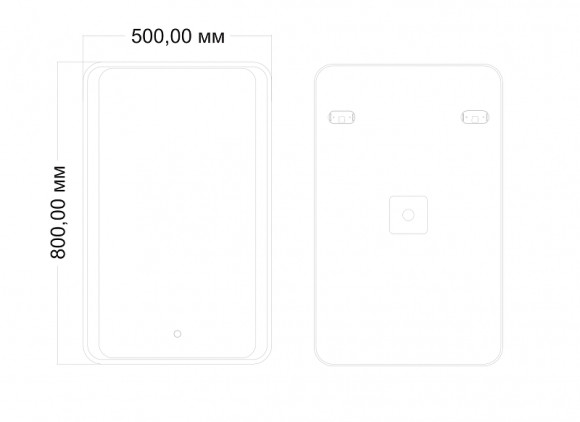 Зеркало Art&Max Elegant AM-Ele-500-800-DS-F с подсветкой с сенсорным выключателем