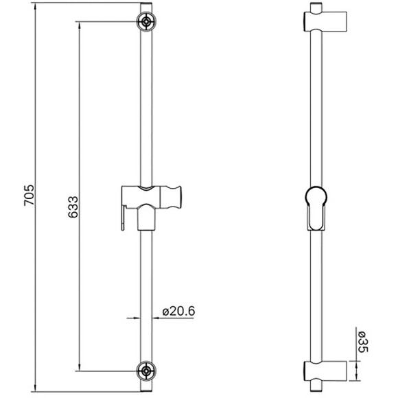 Душевая штанга Iddis Ray RAY70BCi17 Хром матовый Душевая штанга Iddis Ray RAY70BCi17 Хром матовый