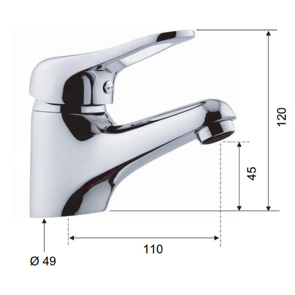 Смеситель для раковины Remer Kiss K11 Хром Смеситель для раковины Remer Kiss K11 Хром