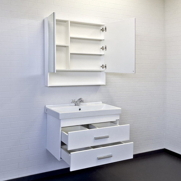 Тумба с раковиной Comforty Никосия 80П 00-00011163 подвесная Белая глянцевая Тумба с раковиной Comforty Никосия 80П 00-00011163 подвесная Белая глянцевая