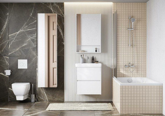 Тумба с раковиной Aquaton Сканди 55 1A2517K0SD010 подвесная Белая