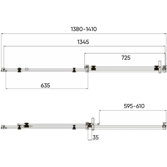 Душевая дверь Veconi Vianno VN-74В 140 VN74B-140-01-C4 профиль Черный матовый стекло прозрачное