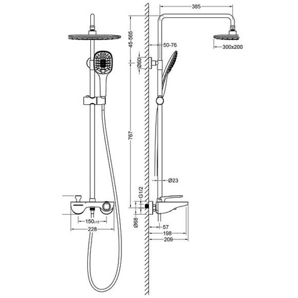 Душевая система Timo Helmi SX-1170/00-16 Хром/Белый