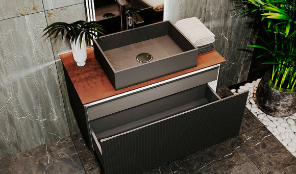 Тумба под раковину Jorno Strong 100 Str.01.100/P/A подвесная Антрацит