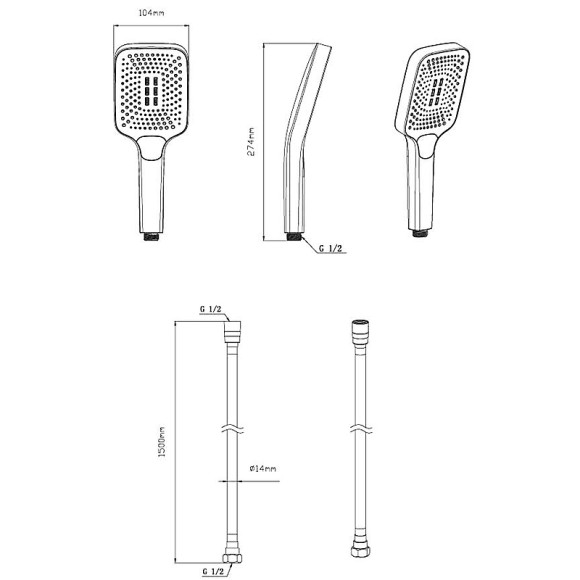 Ручной душ Vincea VSHN-41HGM Вороненая сталь Ручной душ Vincea VSHN-41HGM Вороненая сталь