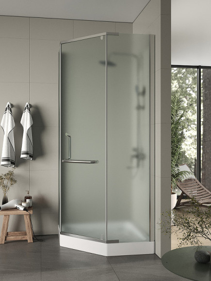 Душевой уголок Agger 90x90 A03-090MCR с поддоном профиль Хром стекло матовое Душевой уголок Agger 90x90 A03-090MCR с поддоном профиль Хром стекло матовое