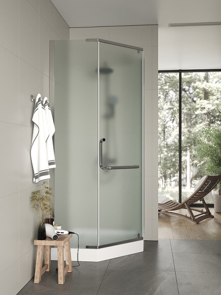 Душевой уголок Agger 90x90 A03-090MCR с поддоном профиль Хром стекло матовое Душевой уголок Agger 90x90 A03-090MCR с поддоном профиль Хром стекло матовое