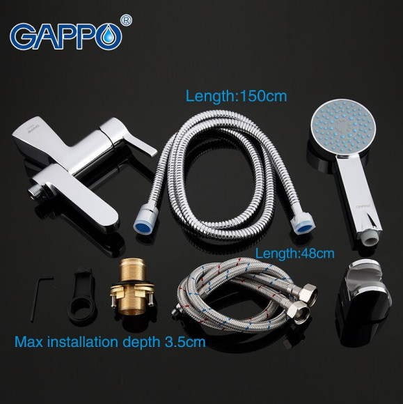 Смеситель на борт ванны Gappo G1204 Хром