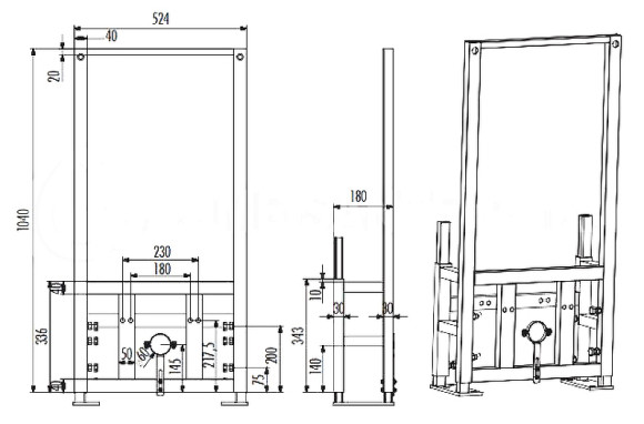 Инсталляция Creavit GBM500.00 для биде Черная Инсталляция Creavit GBM500.00 для биде Черная