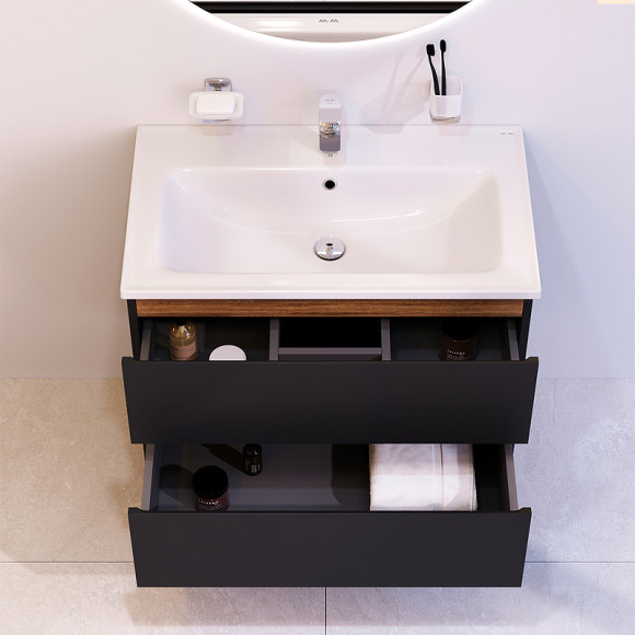 Тумба под раковину AM.PM X-Joy 80 M85AFHX0802BM подвесная Черная матовая Тумба под раковину AM.PM X-Joy 80 M85AFHX0802BM подвесная Черная матовая