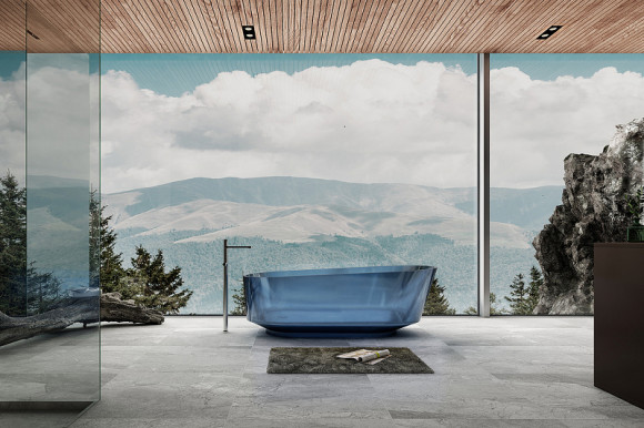 Ванна из полиэфирной смолы Abber Kristall 170х80 AT9706Saphir Синяя без гидромассажа Ванна из полиэфирной смолы Abber Kristall 170х80 AT9706Saphir Синяя без гидромассажа