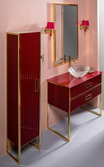 Тумба под раковину Boheme Armadi Art Monaco 100 867-100-RG Бордо глянец Золото