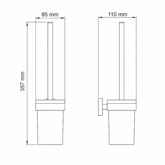 Ершик для туалета WasserKRAFT Asphe K-77727 Розовое золото
