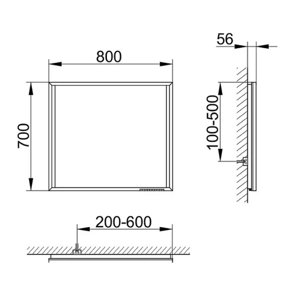 Зеркало Keuco Edition 90 80 19097012500 с подсветкой с сенсорным выключателем