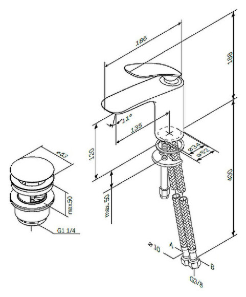 Смеситель для раковины AM.PM Sensation F3082164 Хром Смеситель для раковины AM.PM Sensation F3082164 Хром