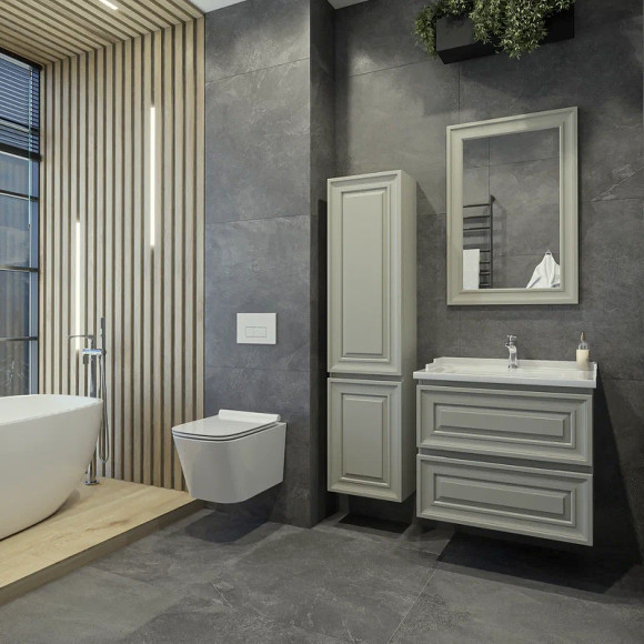 Шкаф пенал Caprigo Ponza 40 L 13550L-030.000.00.20 подвесной Серый матовый