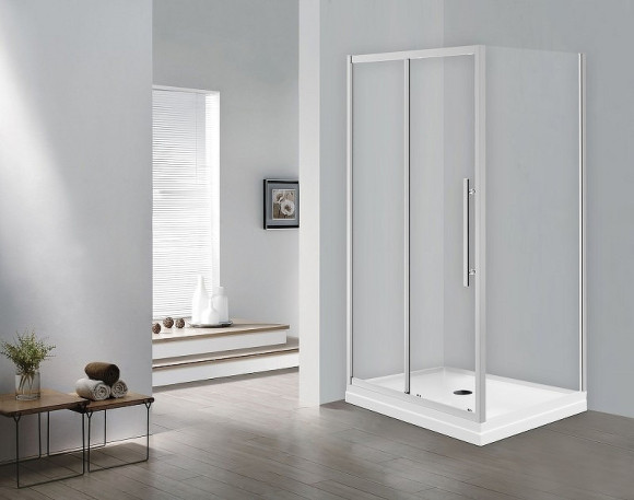 Душевой уголок Esbano Flex 120x80 ESOGF128PSC профиль Хром стекло прозрачное