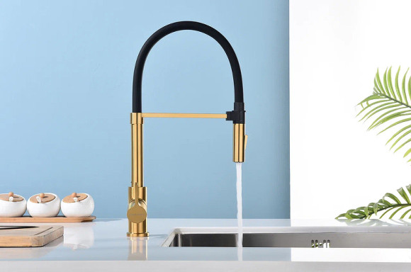 Смеситель для кухни Paulmark Halt Ha214021-BG Брашированное золото