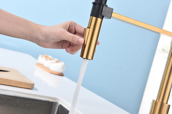 Смеситель для кухни Paulmark Halt Ha214021-BG Брашированное золото