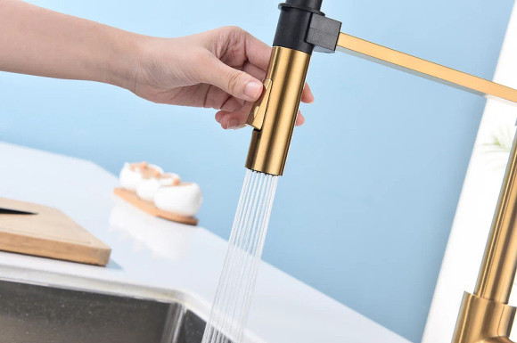 Смеситель для кухни Paulmark Halt Ha214021-BG Брашированное золото