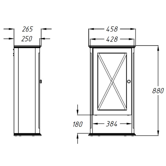 Подвесной шкаф Opadiris Палермо 46 L 00-00007337 Белый матовый
