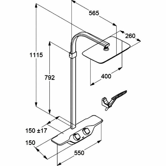 Душевая система Kludi Cockpit Discovery 8020091-00 Хром Белый Душевая система Kludi Cockpit Discovery 8020091-00 Хром Белый